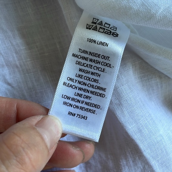 Isaac Mizrahi White Boho Linen Relaxed Beachy Tunic - Picture 10 of 10